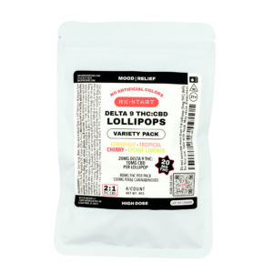 20mg Delta 9 THC 10mg CBD Lollipop Variety Pack 4-ct (2:1) Color-Free