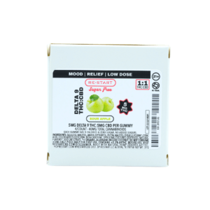 Sugar-Free Delta 9 THC CBD 10MG Gummies Sour Green Apple 4/ct (1:1)