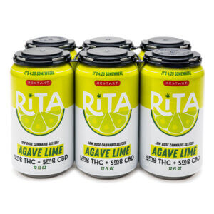 RESTART Rita Delta 9 THC 10MG Cannabis Seltzer Agave Lime 12oz (1:1)