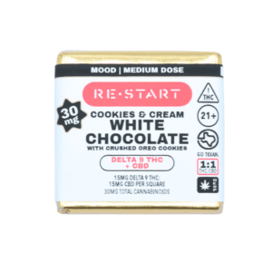Delta 9 THC CBD 30MG Cookies & Cream White Chocolate Mini  1-ct