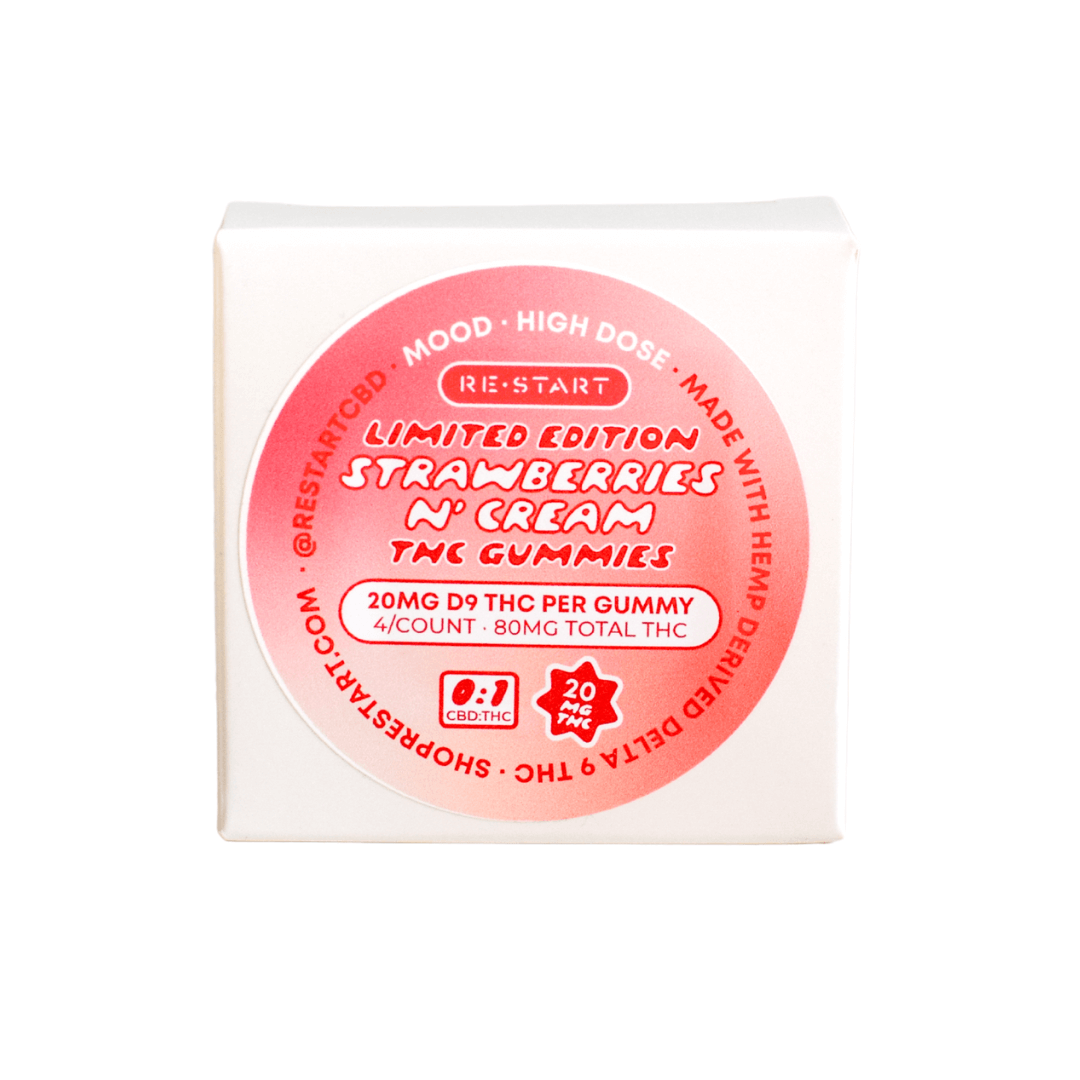 Delta 9 THC 20MG Gummies Strawberries n’ Cream 4ct - Image 2